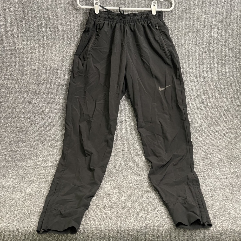 Nike Swift Flex Woven Running Pants Mens Sz S Black Ankle Zip CD8384 010